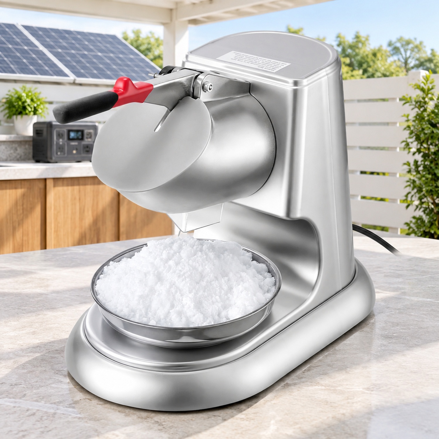 Snow Cone Shaved Ice Machine - ماكينة تكسير الثلج، إنتاجية 220 رطلاً