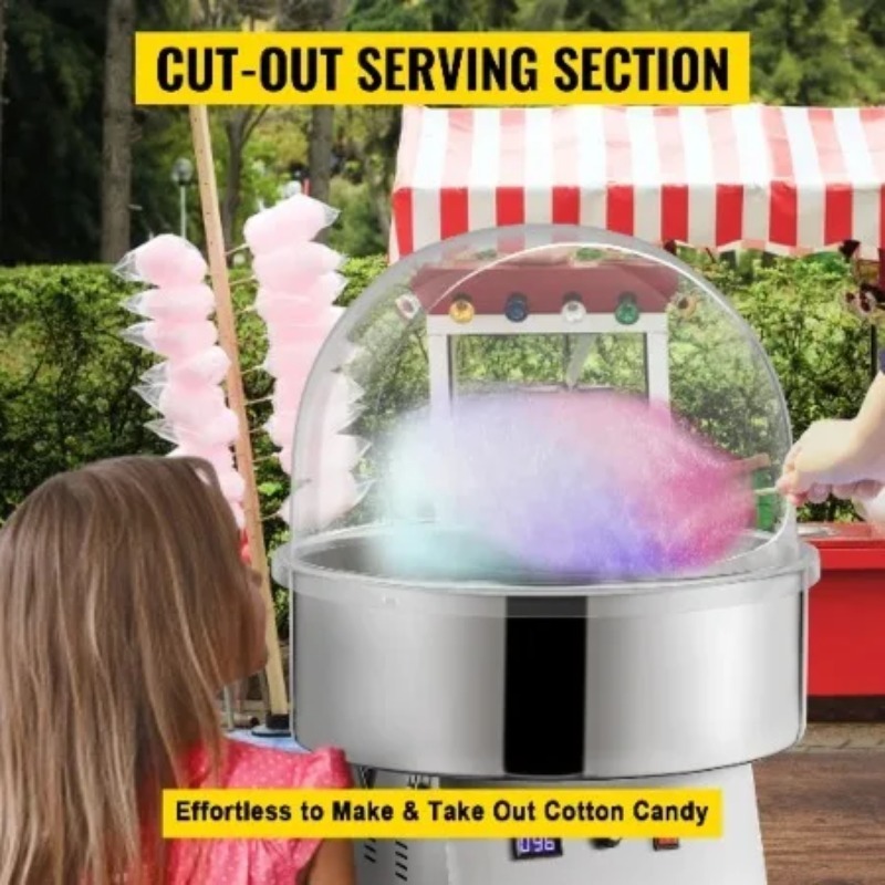 Cotton Candy Maker With Cover Shield - غطاء شفاف لآلة صنع حلوى القطن