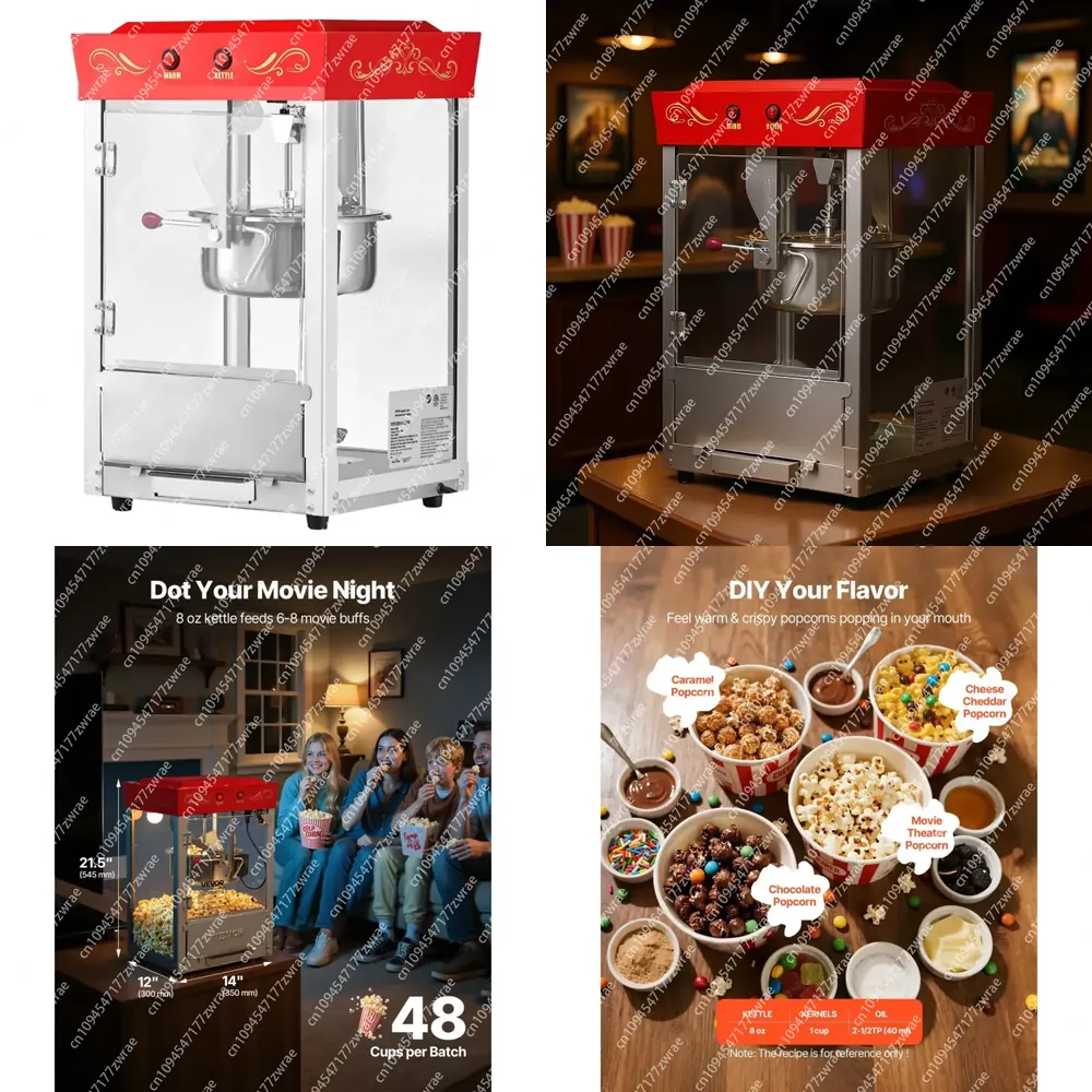 Commercial Popcorn Maker 8Oz - آلة صنع الفشار التجارية من الفولاذ