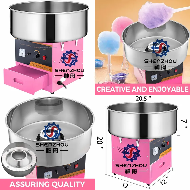 Commercial Cotton Candy Machine Cart - ماكينة غزل البنات الكهربائية الاحترافية الأوتوماتيكية