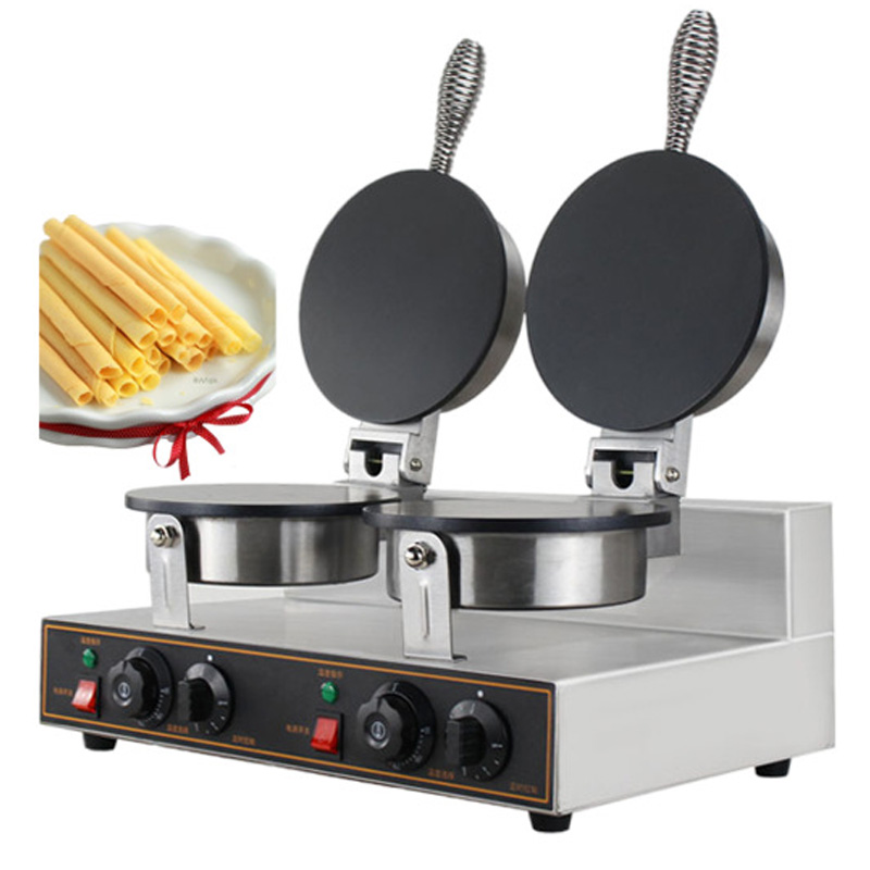 Commercial Waffle Cone Maker Ice Cream - جهاز صنع لفائف البيض المزدوجة للاستخدام