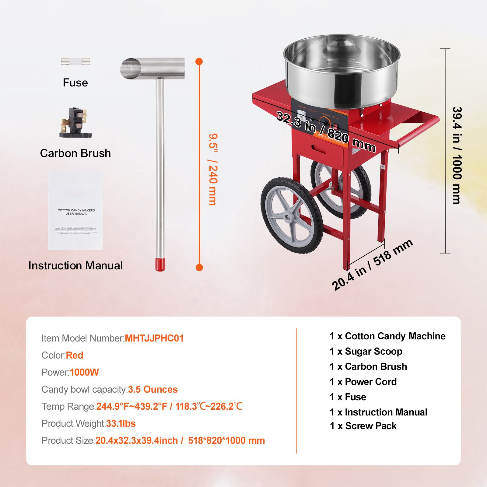آلة صنع حلوى القطن الكهربائية  - مراجعة Commercial Cotton Candy Machine Cart وسعره