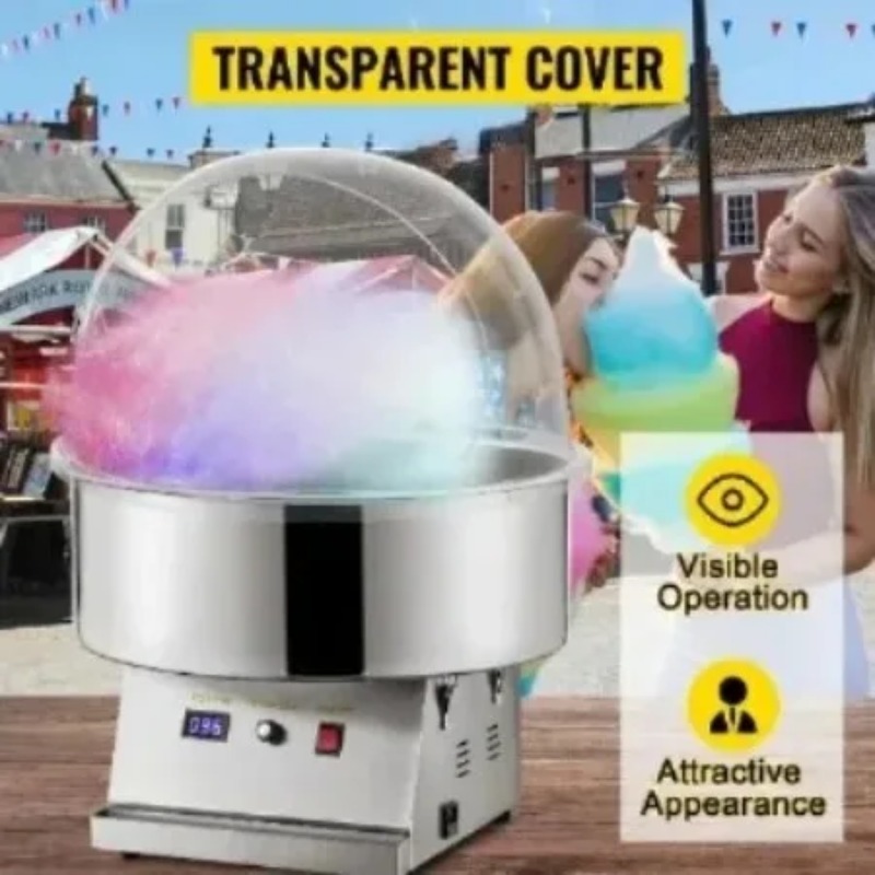 غطاء شفاف لآلة صنع حلوى القطن  - مراجعة Cotton Candy Maker With Cover Shield وسعره