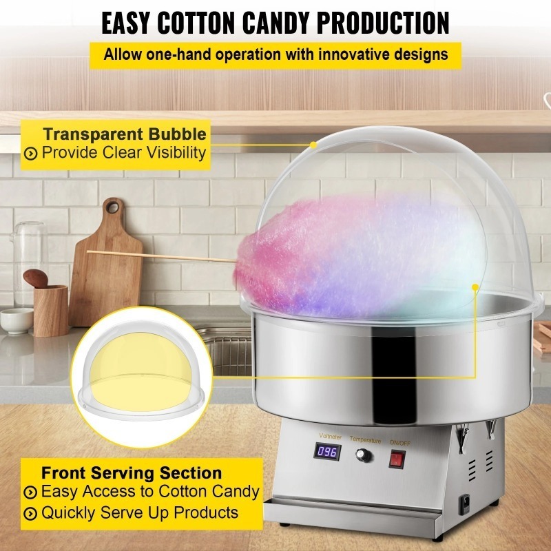 غطاء شفاف لآلة صنع حلوى القطن  - مراجعة Cotton Candy Maker With Cover Shield وسعره