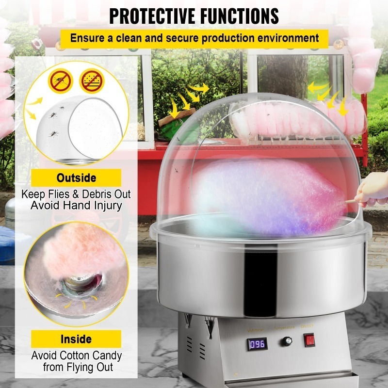 غطاء شفاف لآلة صنع حلوى القطن  - مراجعة Cotton Candy Maker With Cover Shield وسعره
