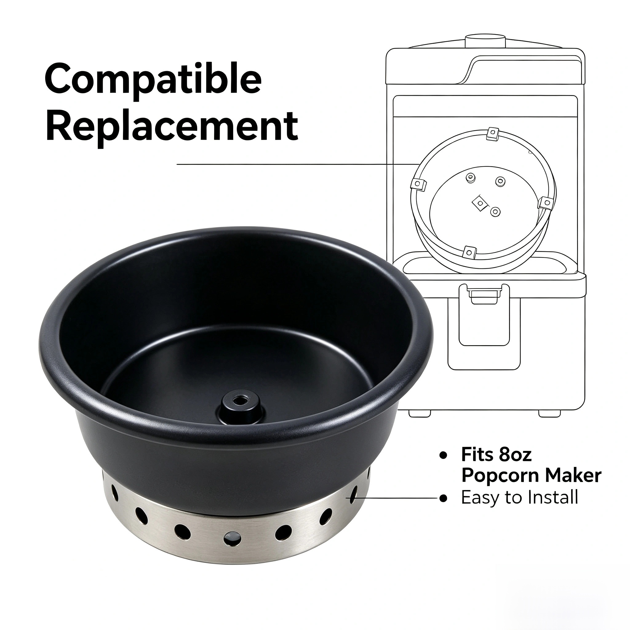 وعاء داخلي غير لاصق بسعة 8 أون - مراجعة Commercial Popcorn Maker 8Oz وسعره