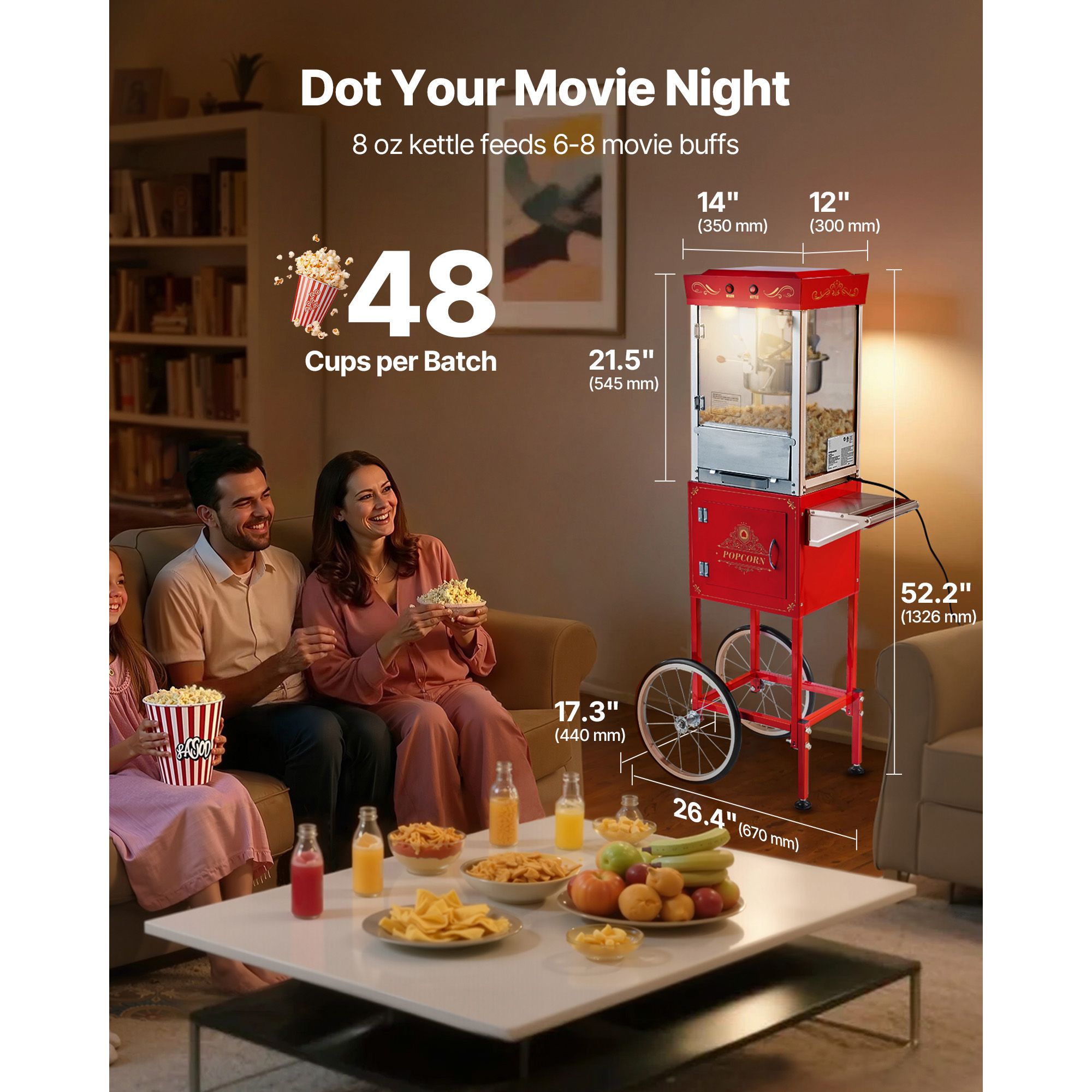 آلة صنع الفشار مع عربة، وعاء م - مراجعة Commercial Popcorn Maker 8Oz وسعره