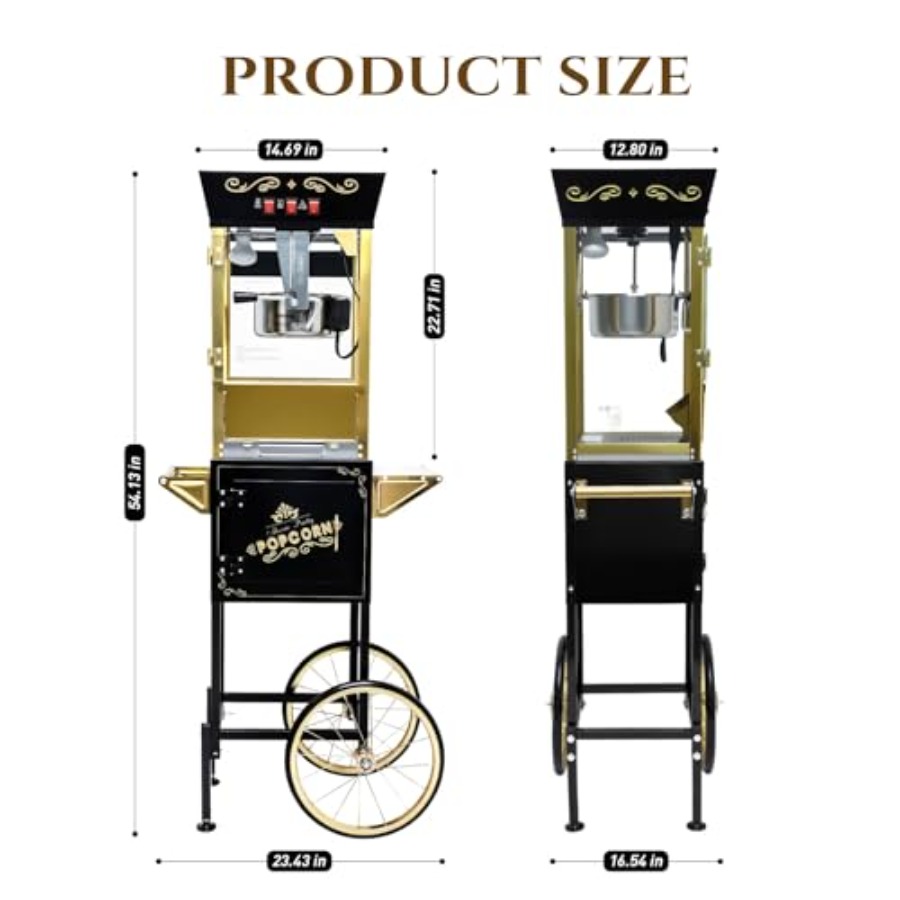 آلة صنع الفشار مع عربة، صانعة  - مراجعة Popcorn Machine Cart Vintage Style وسعره
