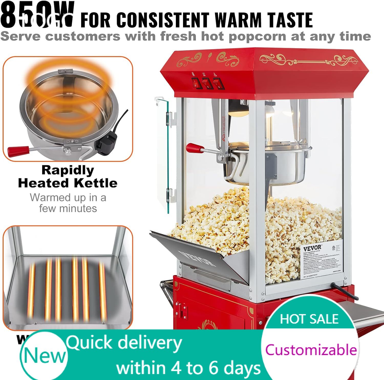 آلة صنع الفشار التجارية، وعاء  - مراجعة Commercial Popcorn Maker 8Oz وسعره