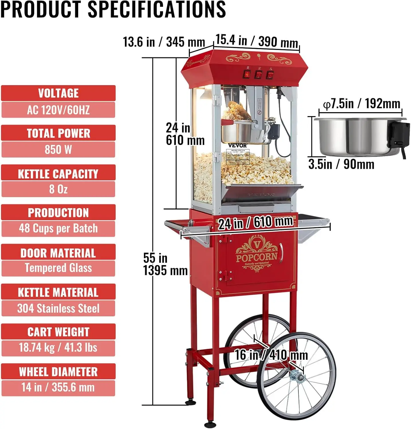 آلة صنع الفشار التجارية، وعاء  - مراجعة Commercial Popcorn Maker 8Oz وسعره