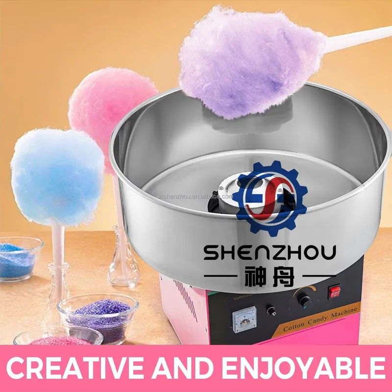 ماكينة غزل البنات الكهربائية ا - مراجعة Commercial Cotton Candy Machine Cart وسعره
