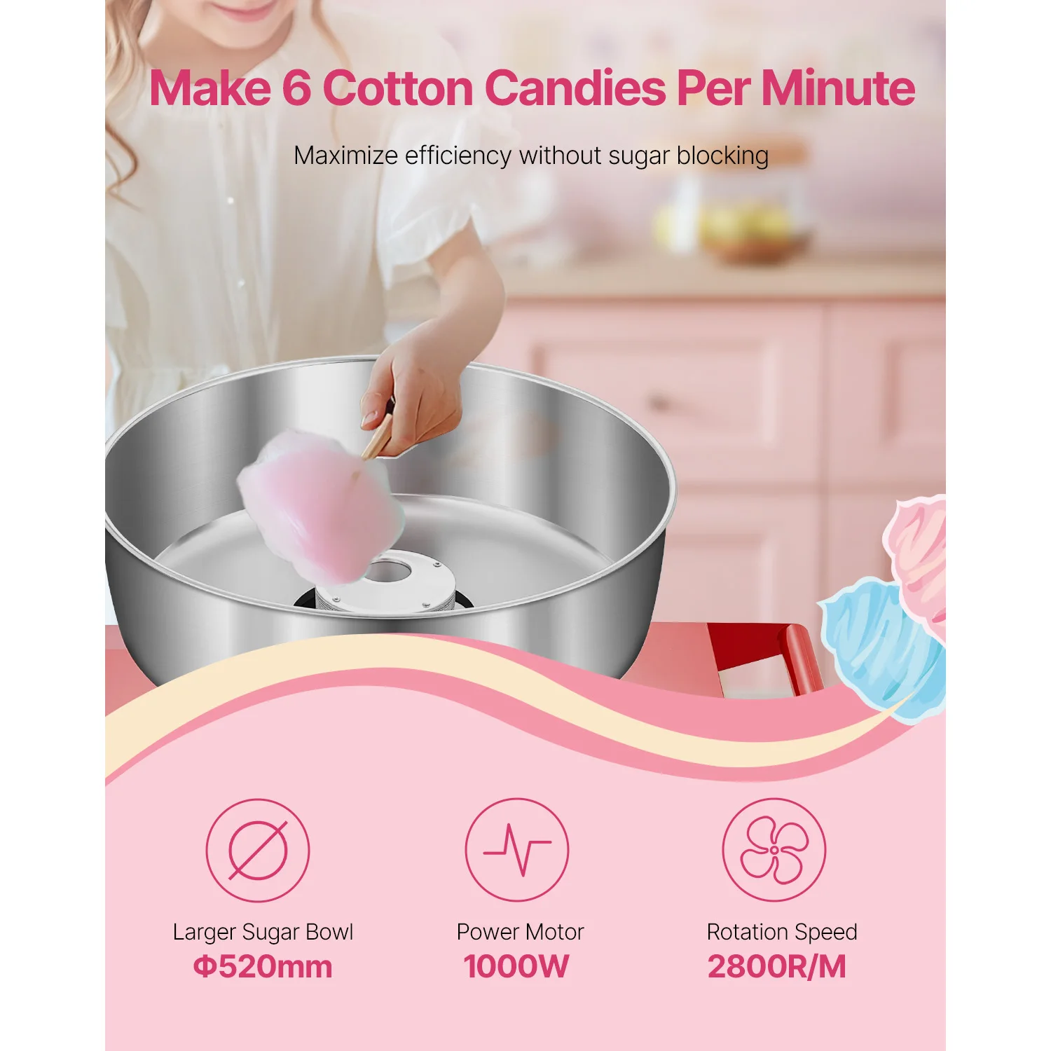 مع صانع خيط الحلوى التجاري مع  - مراجعة Commercial Cotton Candy Machine Cart وسعره