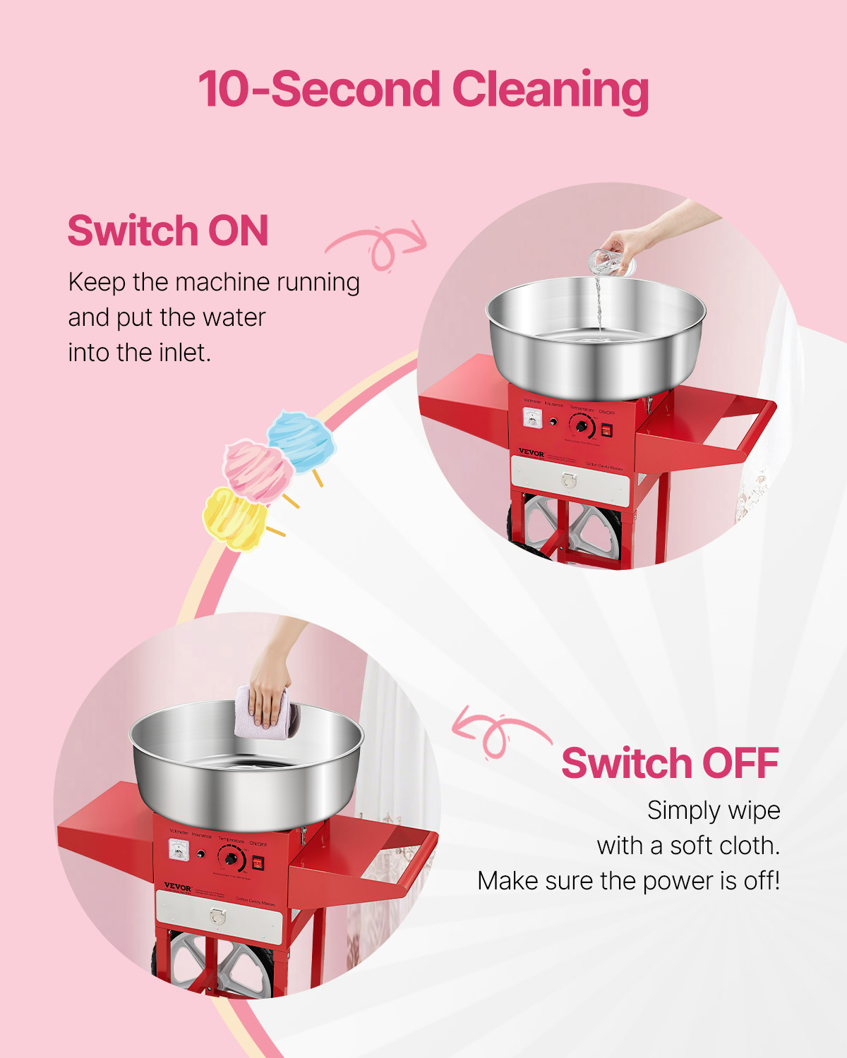 مع صانع خيط الحلوى التجاري مع  - مراجعة Commercial Cotton Candy Machine Cart وسعره