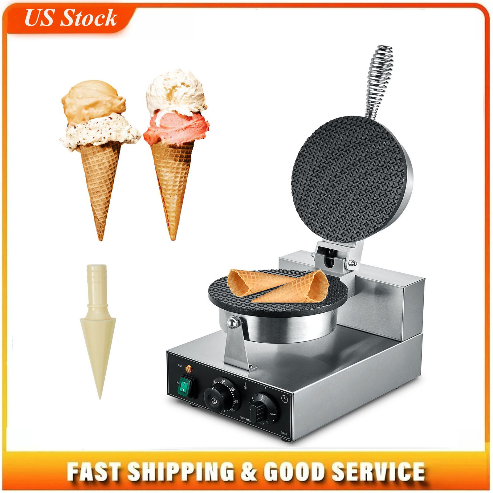 ماكينة صنع مخاريط الآيس كريم ا - مراجعة Commercial Waffle Cone Maker Ice Cream وسعره